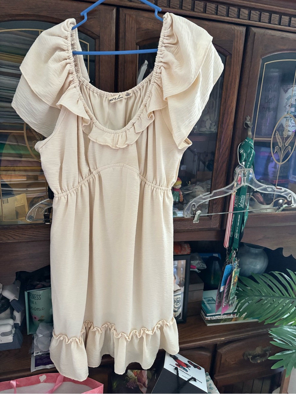 Liberty Love Cream Ruffle Mini Dress